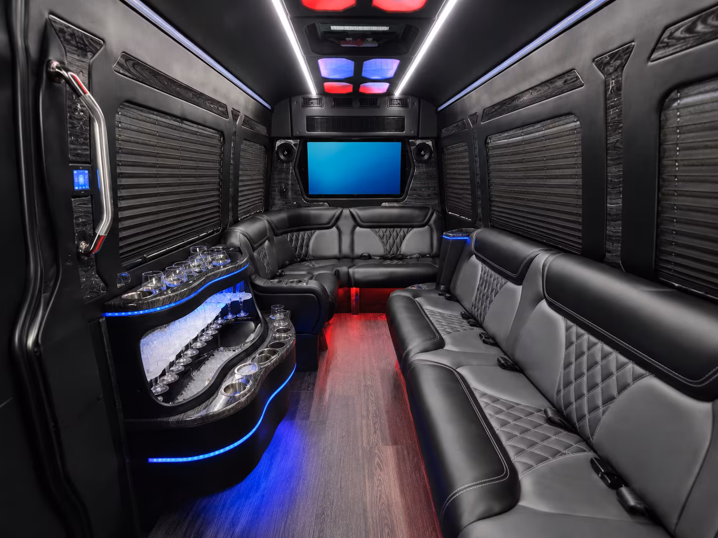 palm coast 50 passenger party bus inside